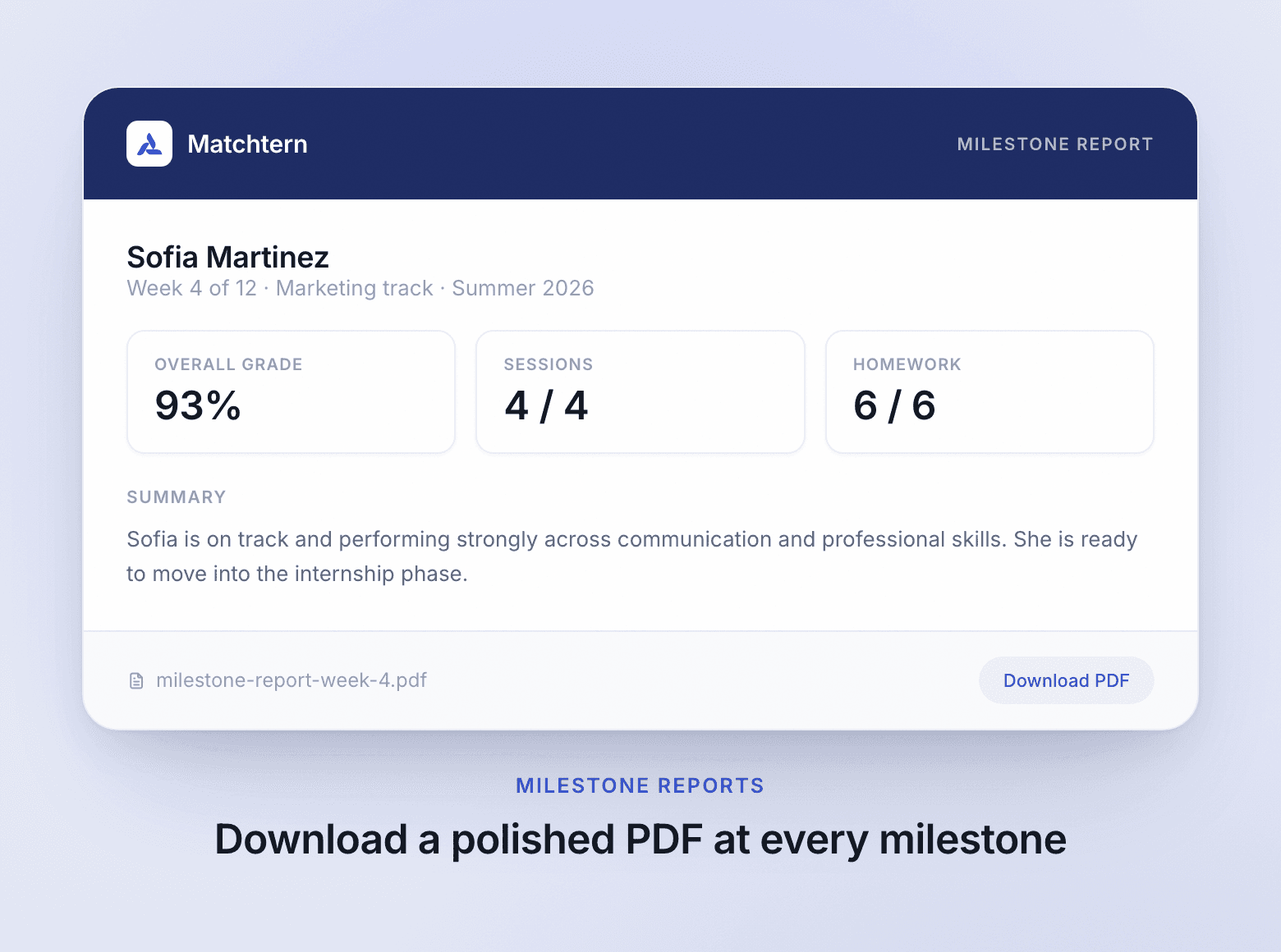 Progress reporting